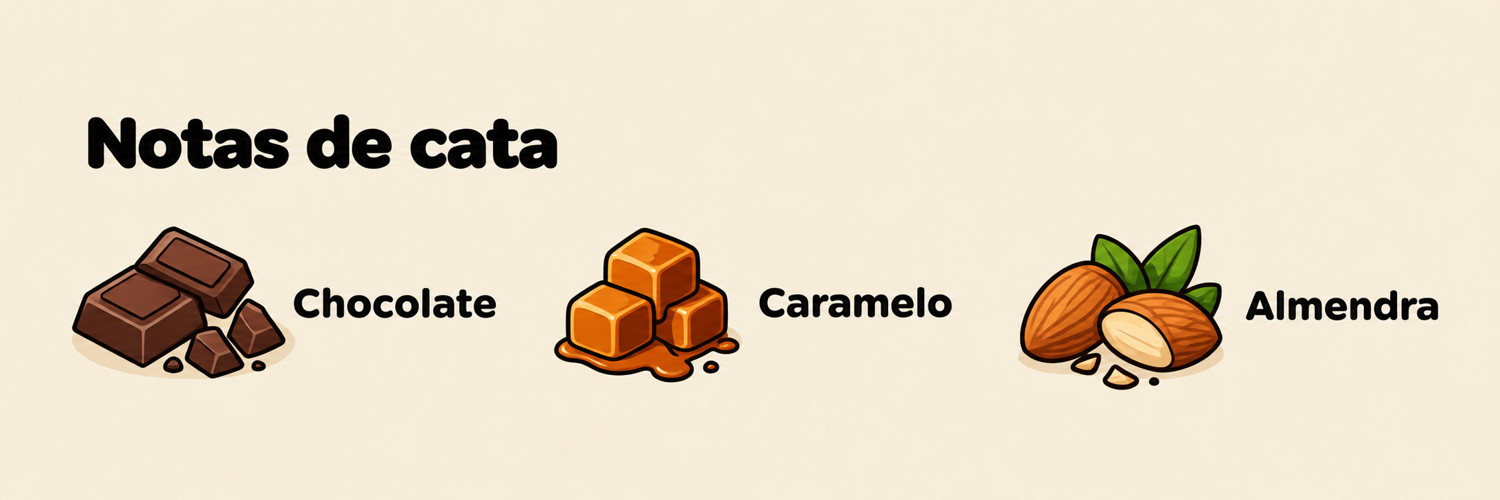 Notas de cata: chocolate, caramelo y almendras